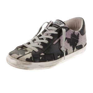Authentic Golden Goose Super Perm Palm Glitter Sneakers Size 8